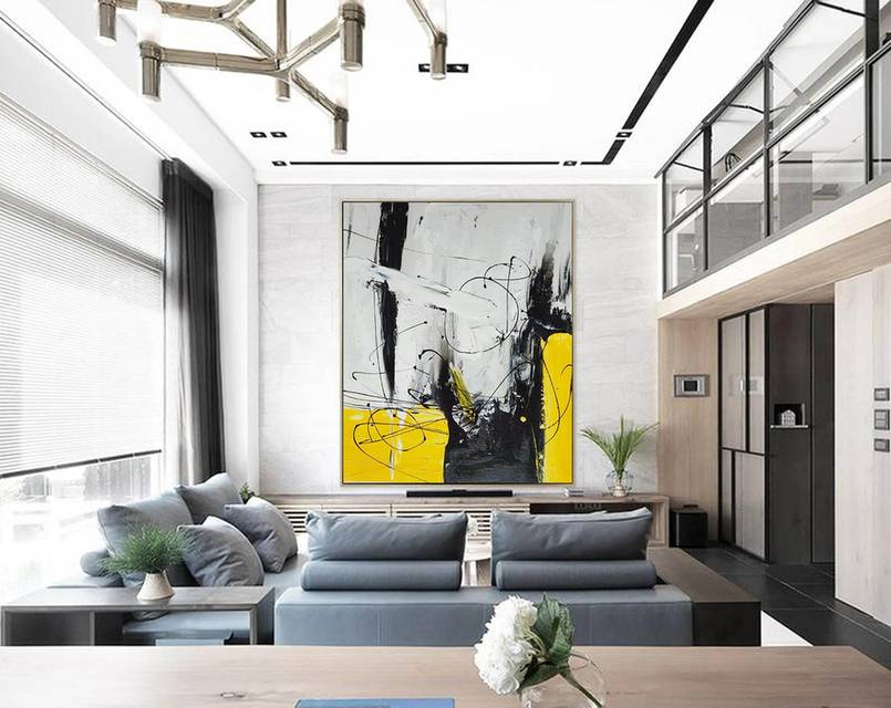 Black Modern Minimalist Abstract Canvas Wall Art KMV89 wall art